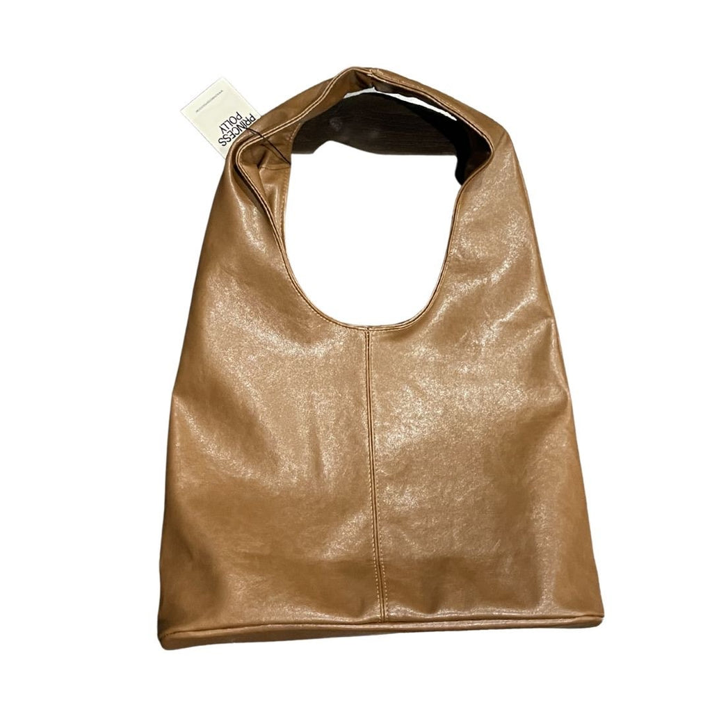 Princess Polly Savenna Stud Brown Shoulder Bag Slouchy Hobo Faux Leather Y2K NWT