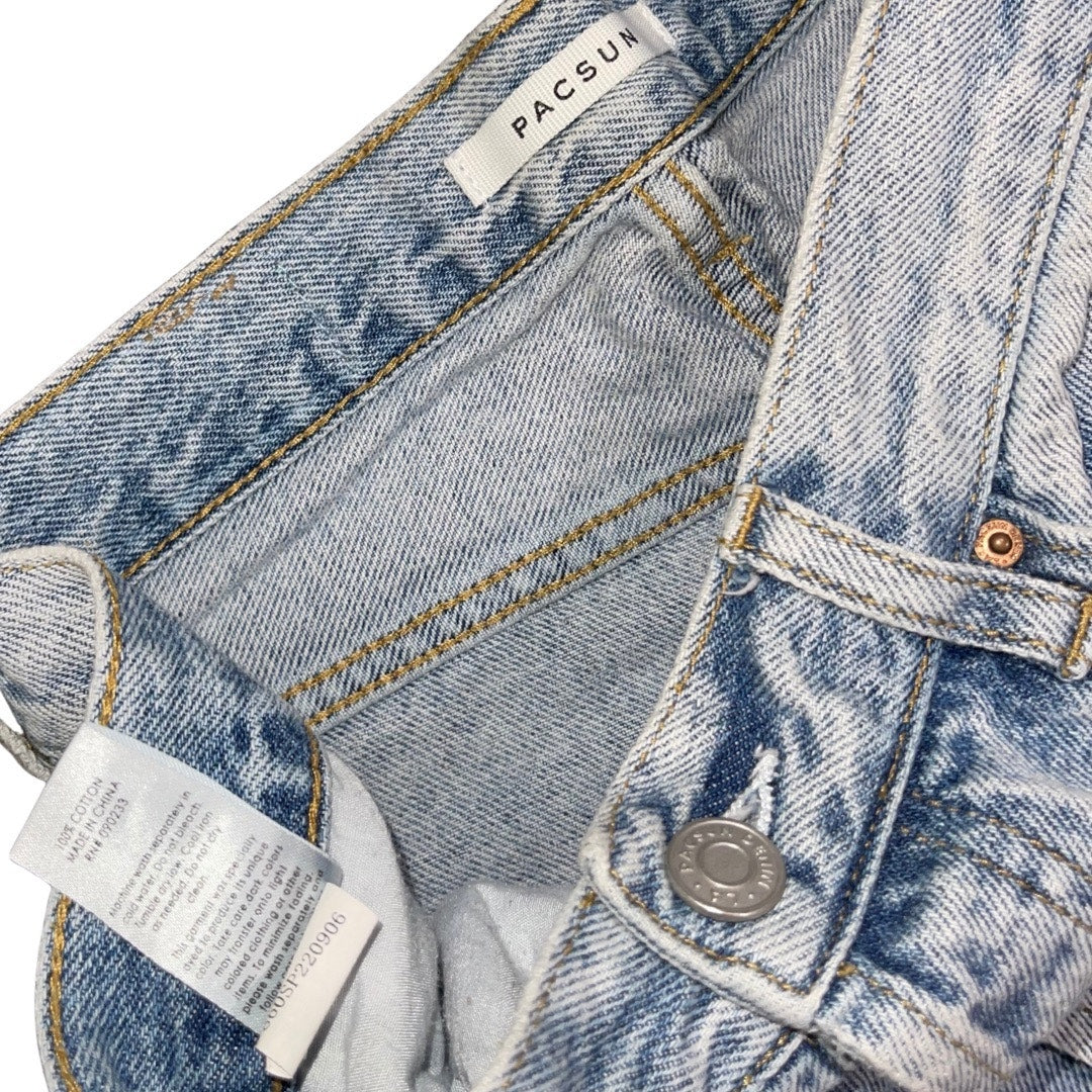PacSun Pacific Sunwear Butterfly High Rise Flare Bootcut Jeans Size 27 Light Wash