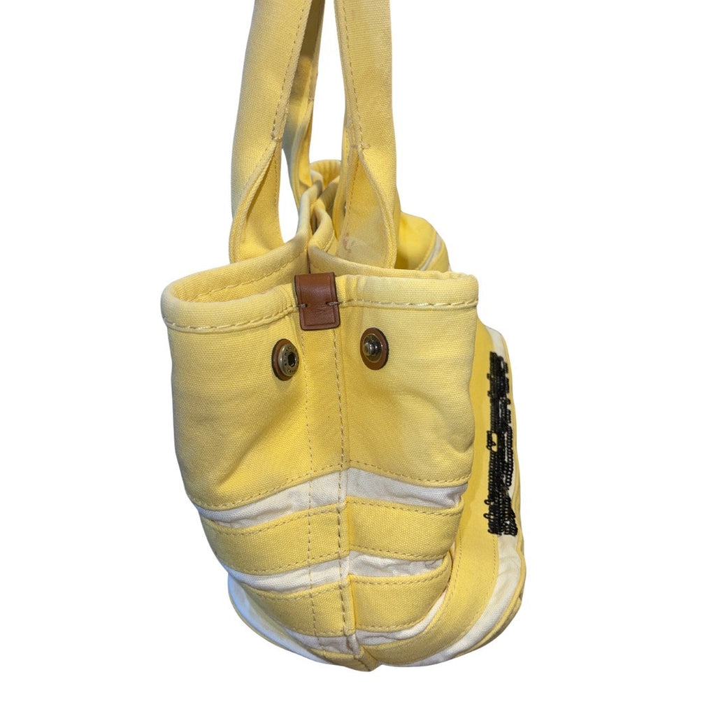 Marc by Marc Jacobs St. Tropez Canvas Market Tote Black Sequin Detailing Flaw