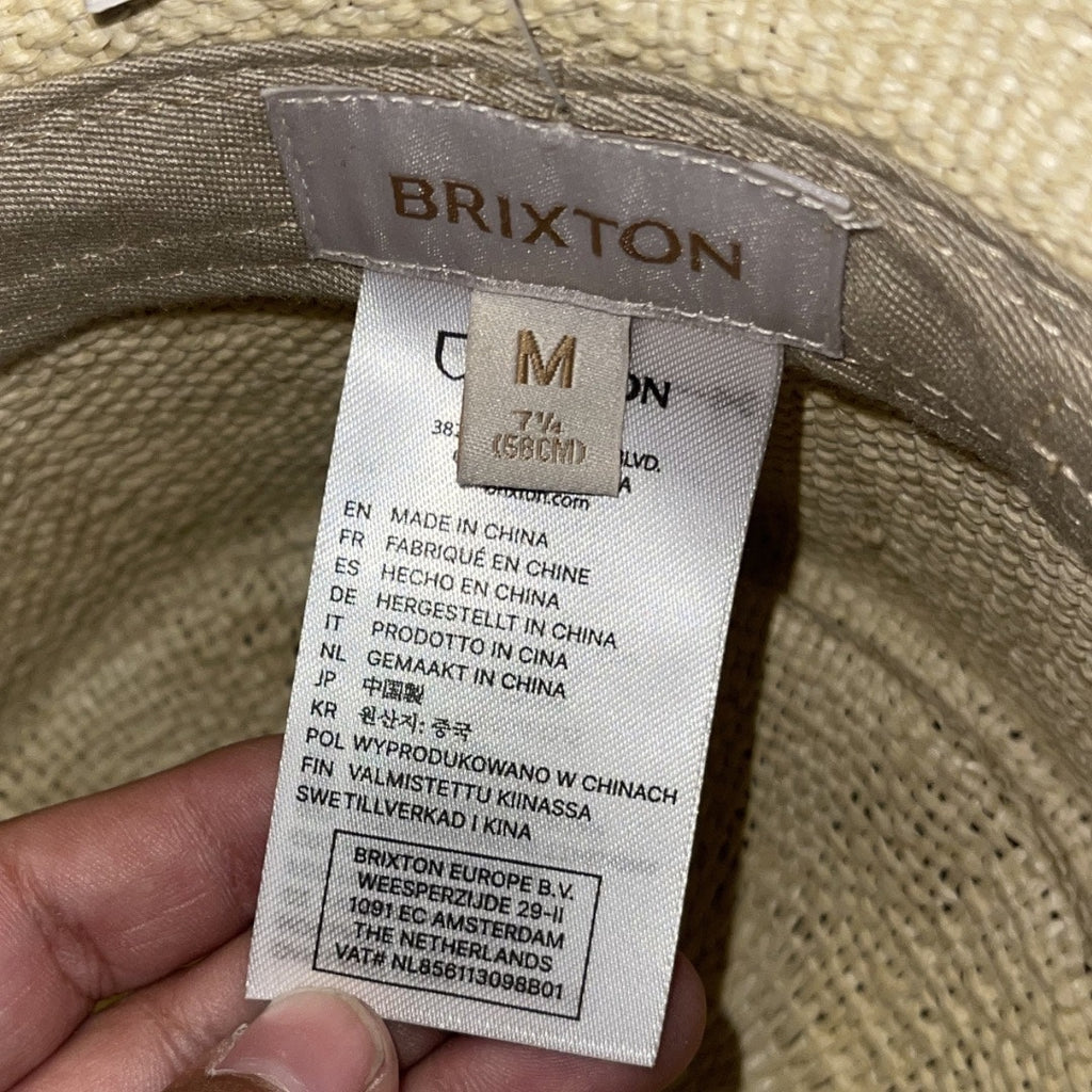 Brixton Cassidy Boater Straw Hat Natural Beige NWT SZ 7 1/2 (58CM) Adjustable