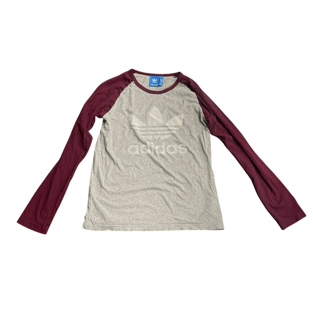 Adidas Women Originals Long Sleeve Raglan Baseball style T-Shirt SZ M Athletic