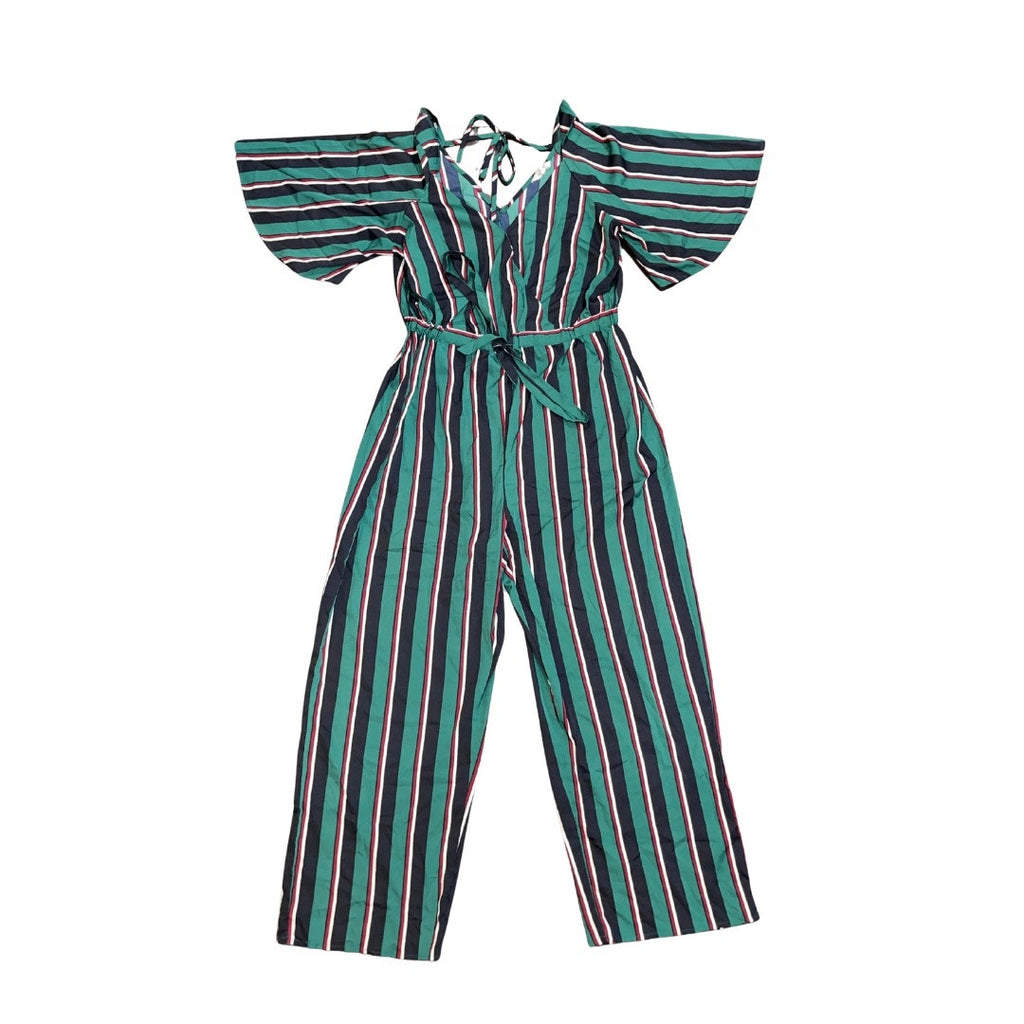 Hint of Blush Ava Sky Alexia Jumper Romper Striped Wide-Leg Jumpsuit Size 1X