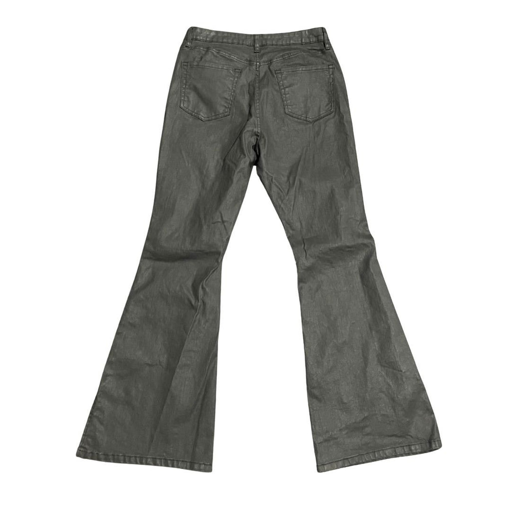 I.N.C International Concepts Flare Coated Denim Jeans Size 14 Retro Grunge 70s