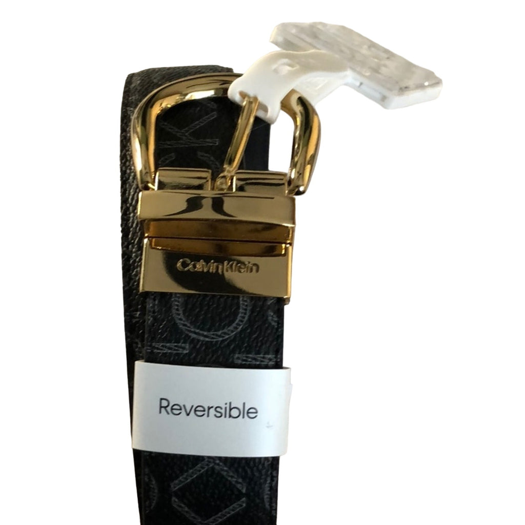 Calvin Klein CK Logo Belt Reversible Black Size Small NWT Career Casual