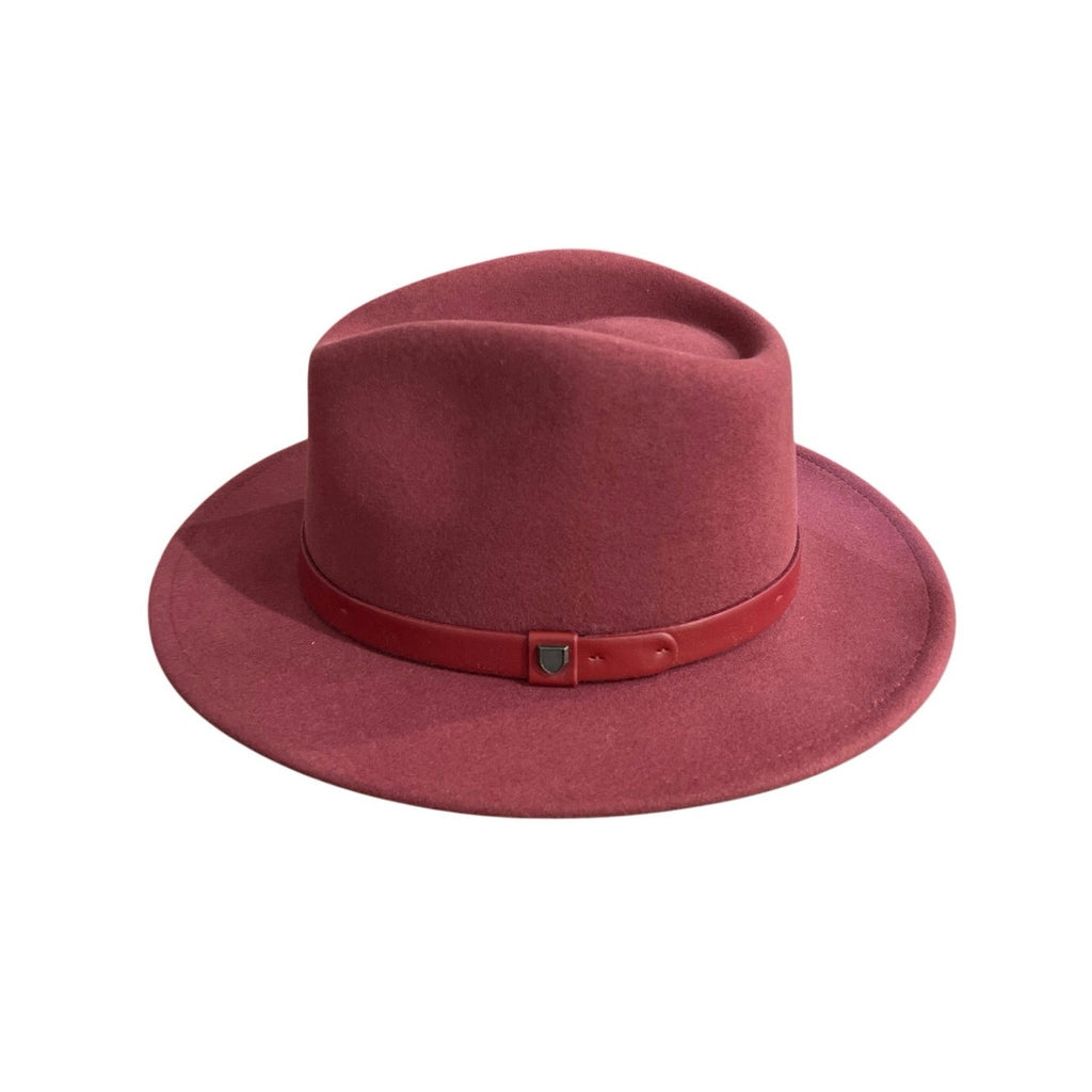 Brixton Messer Fedora Unisex Felted Wool Faux Leather Band SZ M NWT Cowboy
