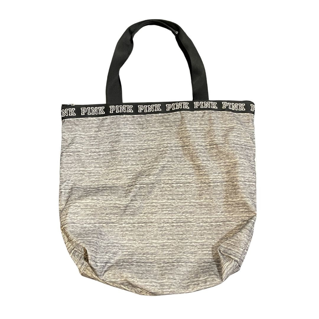 Victoria's Secret PINK Logo Canvas Zip Tote Bag Y2K Travel Weekender Beach