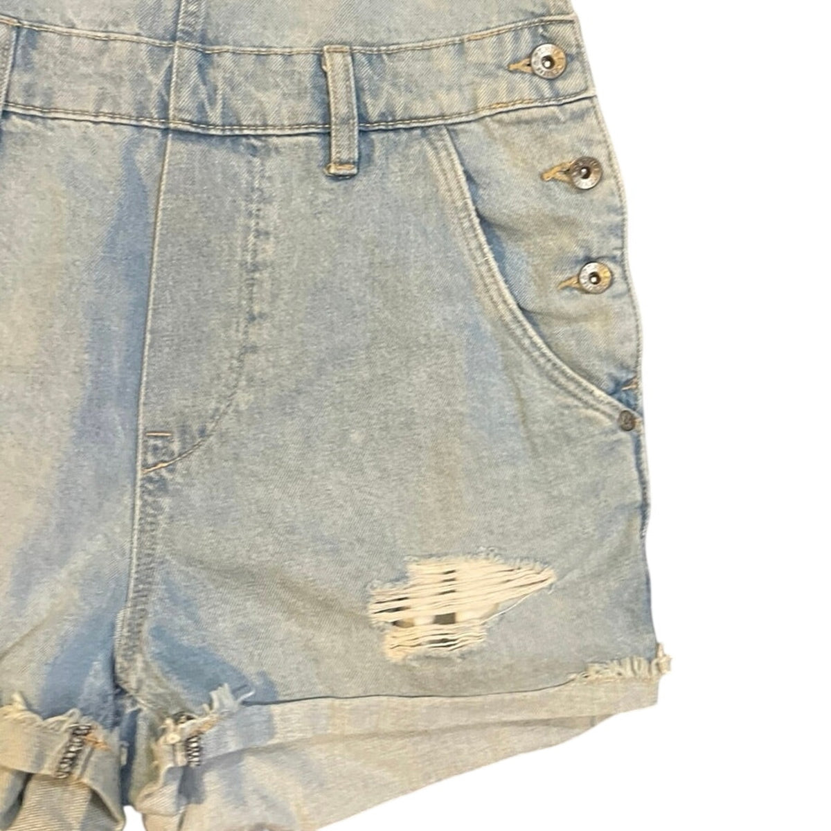 Denim Jeans Distressed Shortalls Overalls SZ 4 Shorts Casual Streetwear 90s Y2K
