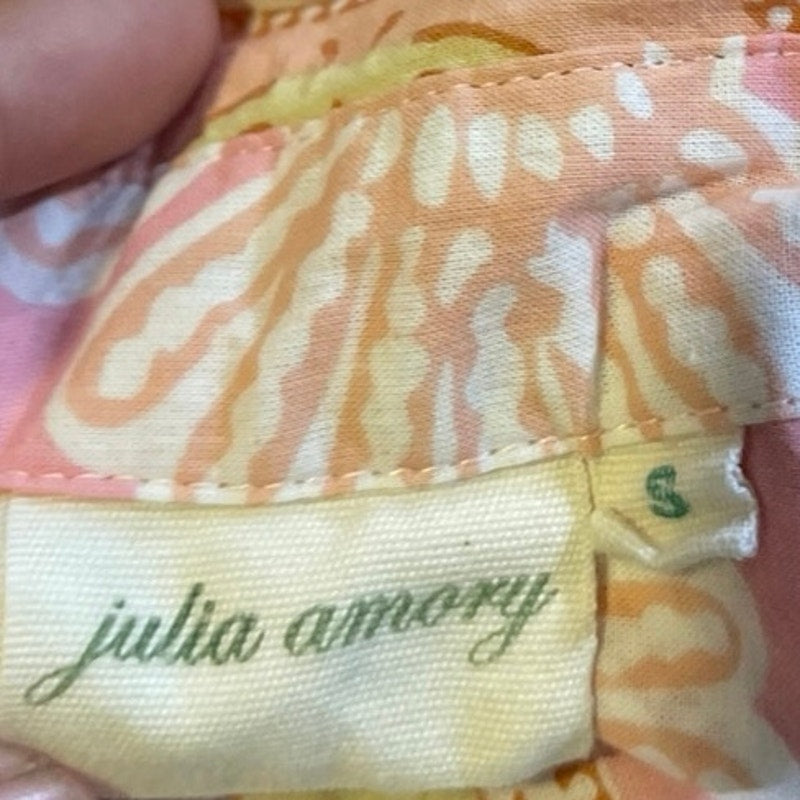 Julia Amory Paisley Print Button Down Shirt SZ S Artsy Casual Boho Resort