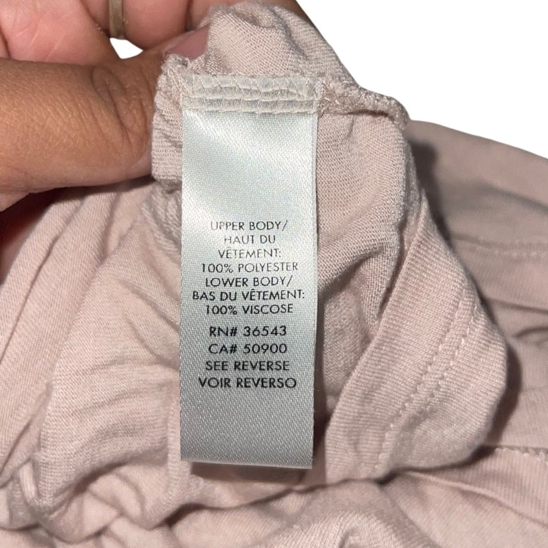 Calvin Klein Top Cap Sleeves Blush Pink Size Small Ruche Neckline Casual