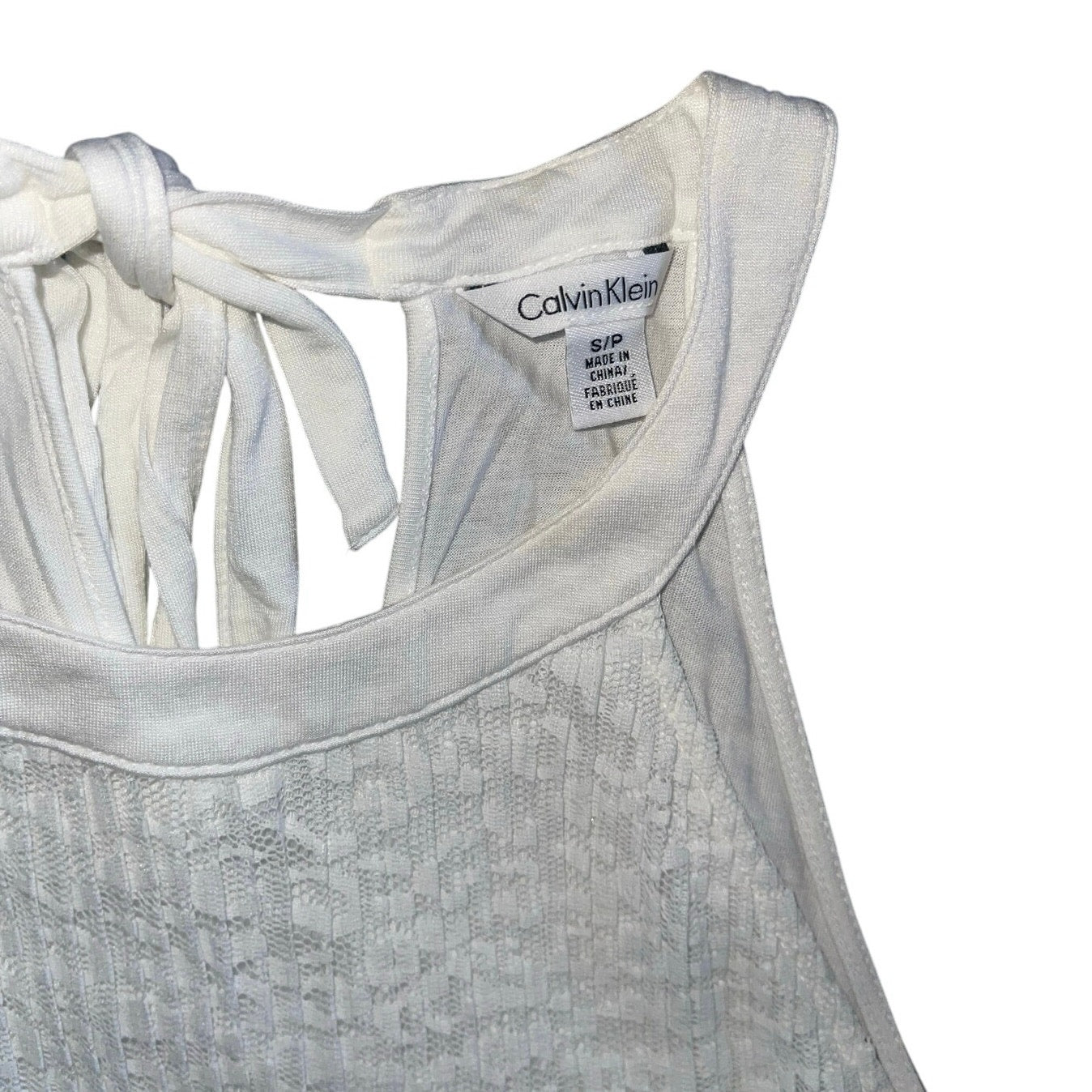 Calvin Klein Sleeveless Tie Neck halter tank top blouse Size Small