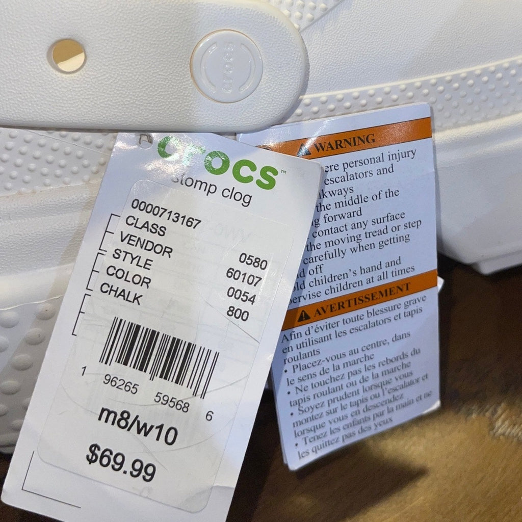 Crocs Stomp Slip on Clogs Chalk White Platform Size 10 Chunky Sole Comfort NWT