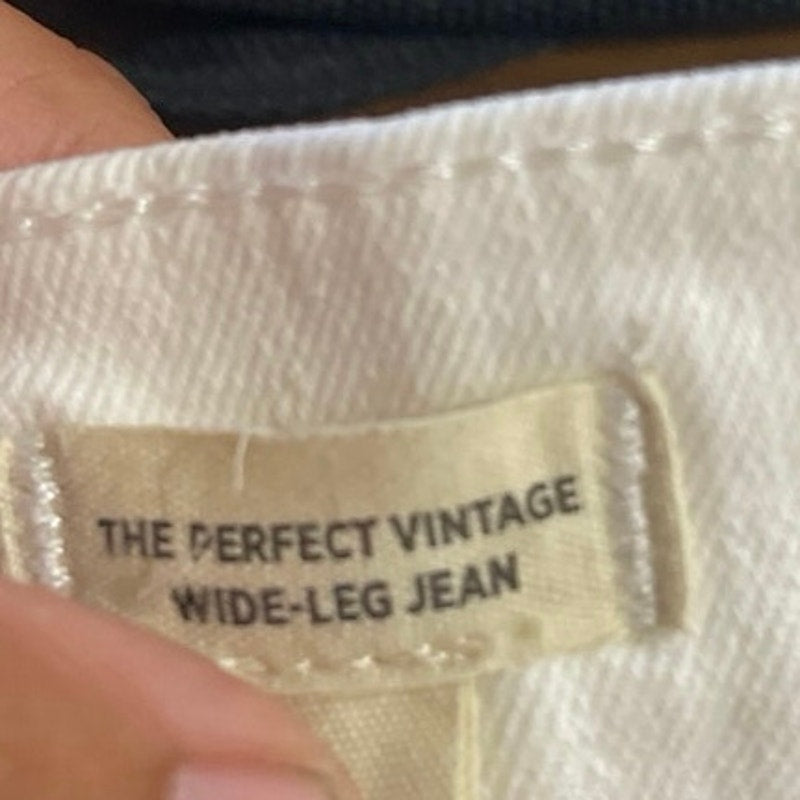 Madewell The Perfect Vintage Wide Leg Denim Jean 33 Front Patch Pocket Edition
