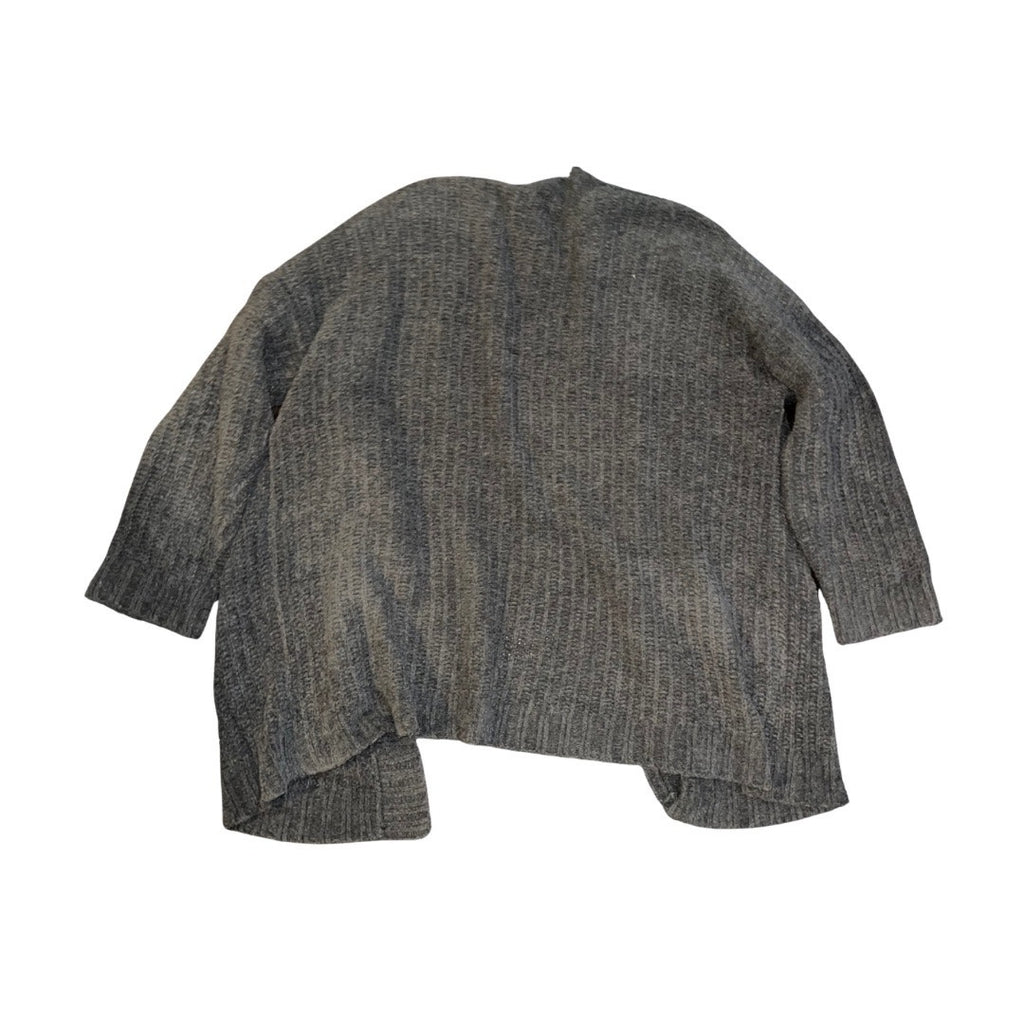 American Eagle Gray Open Front Chunky Knit Cardigan Pockets Size Medium