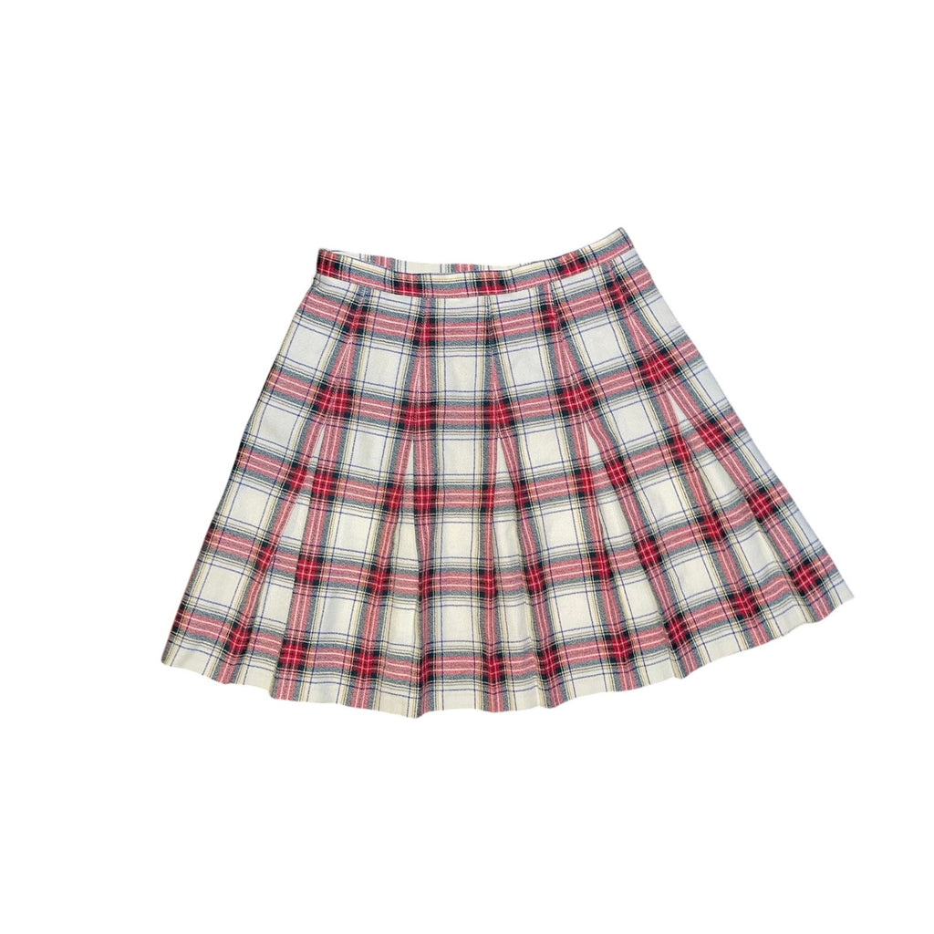 Talbots Vintage Plaid Pleated Mini Skirt Size 14