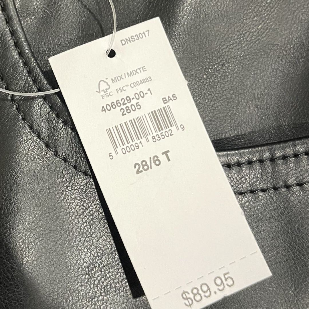 Gap Faux Leather Vintage Slim High Rise Pants Size 28 NWT Stretch Classy Chic
