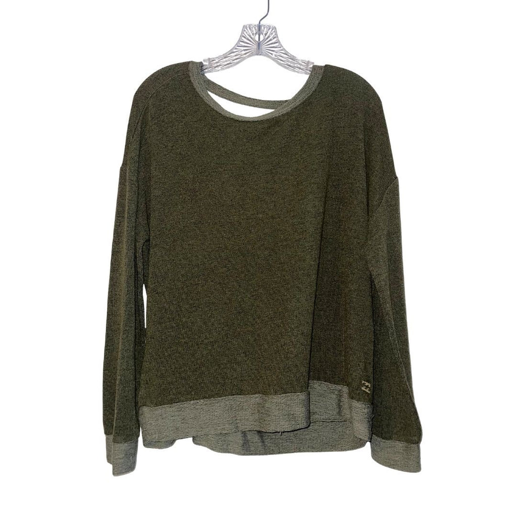 Billabong Olive Green Sweater Size Small Back Opening Oversized Loungewear Y2K