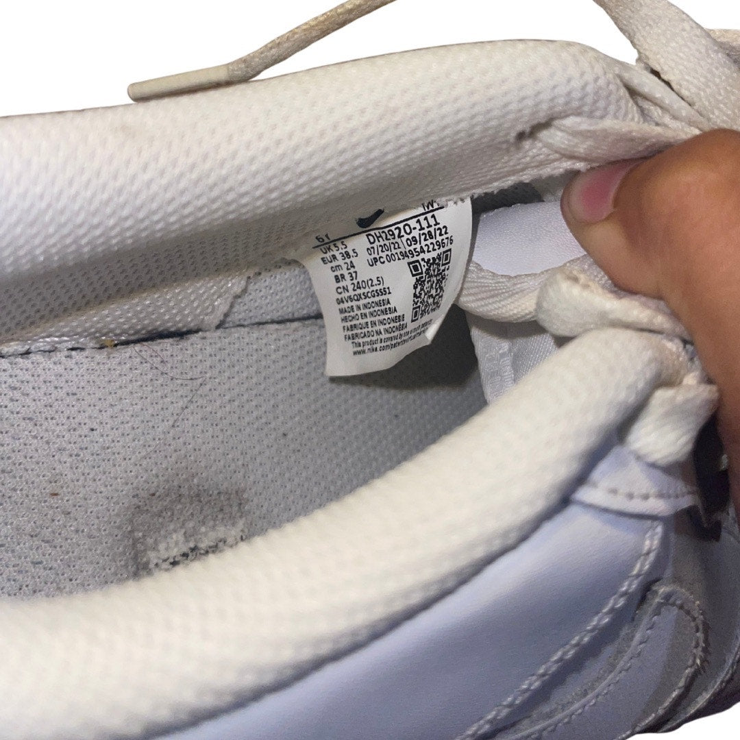 Nike Air Force 1 Kids Youth Size 6 Triple White Low Cut Shoes Athletic Sneakers