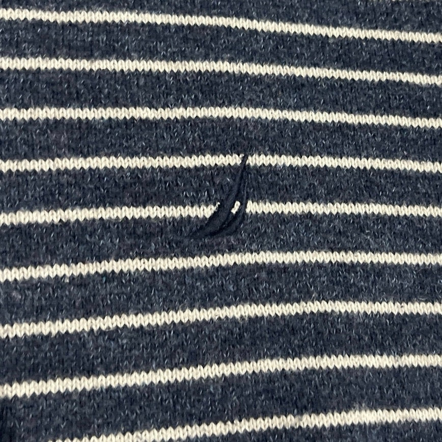 Nautica Striped Crewneck Pullover Sweater Size Medium Nautical Coastal Old Money