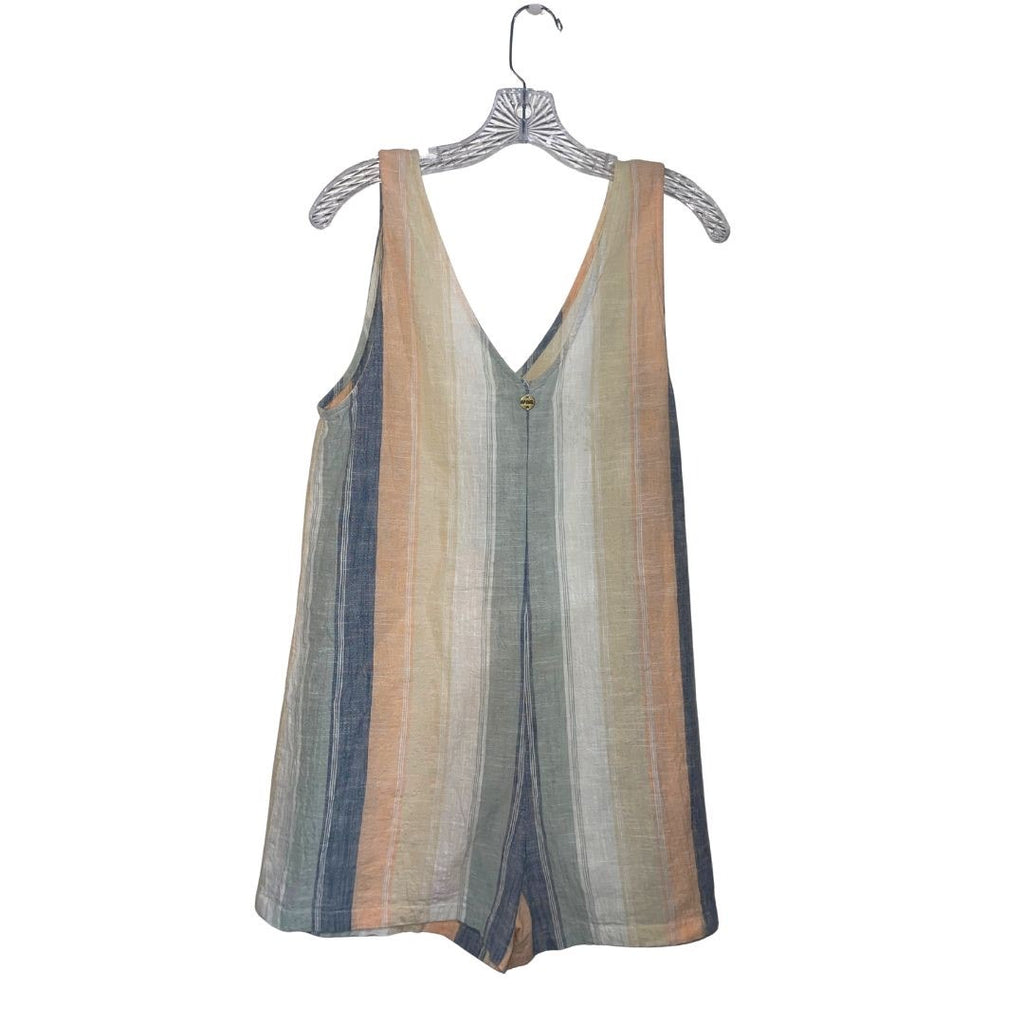 Rip Curl Classic Surf Striped Romper SZ Medium Jumper Beachy Multicolor Vacation
