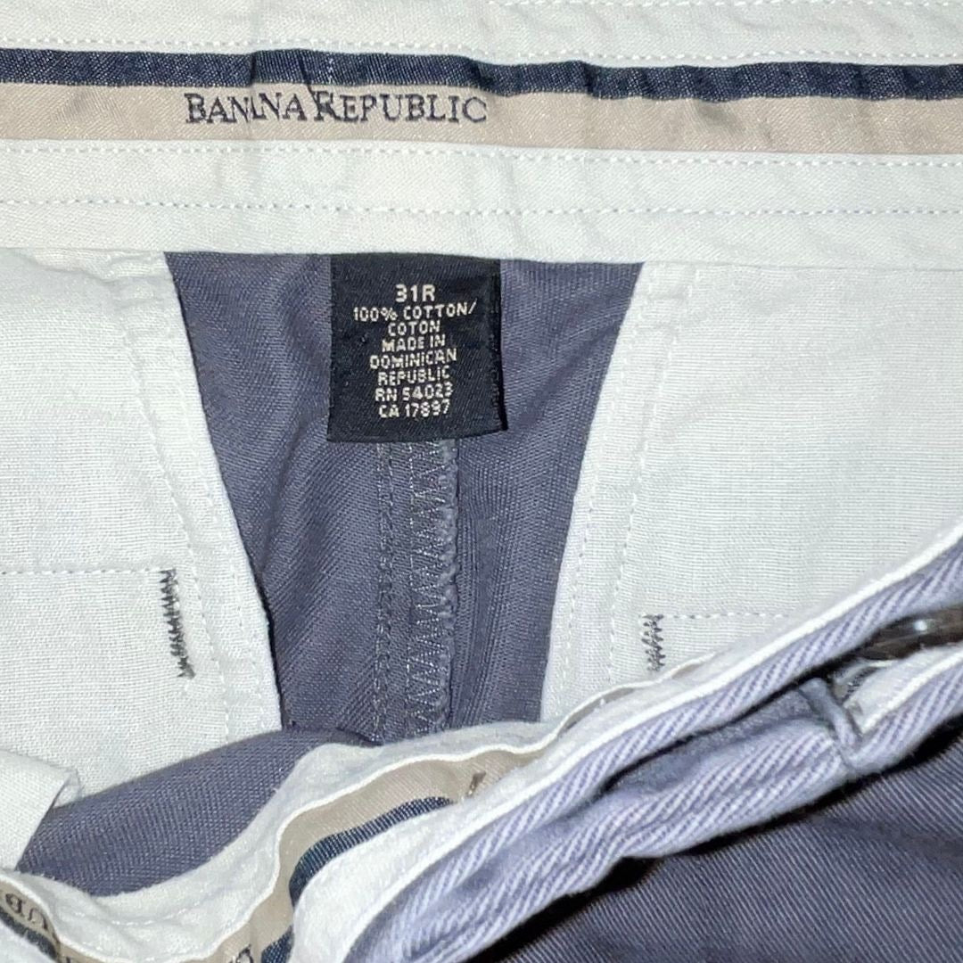 Banana Republic Men's Chino Gray Pants 100% Cotton Casual Size 31