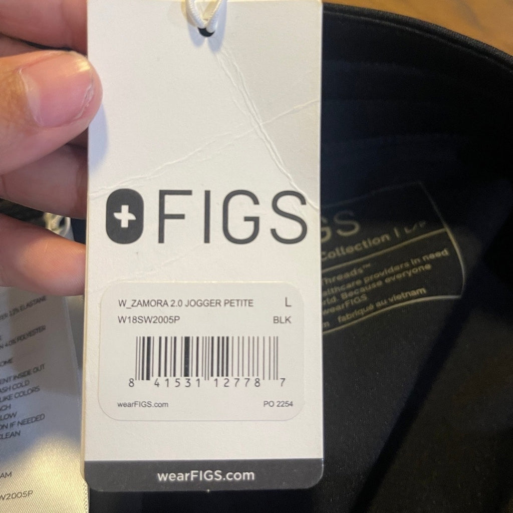 FIGS Zamora Joggers Scrub Pants Pockets Size Large Petite Elastic Waistband NWT