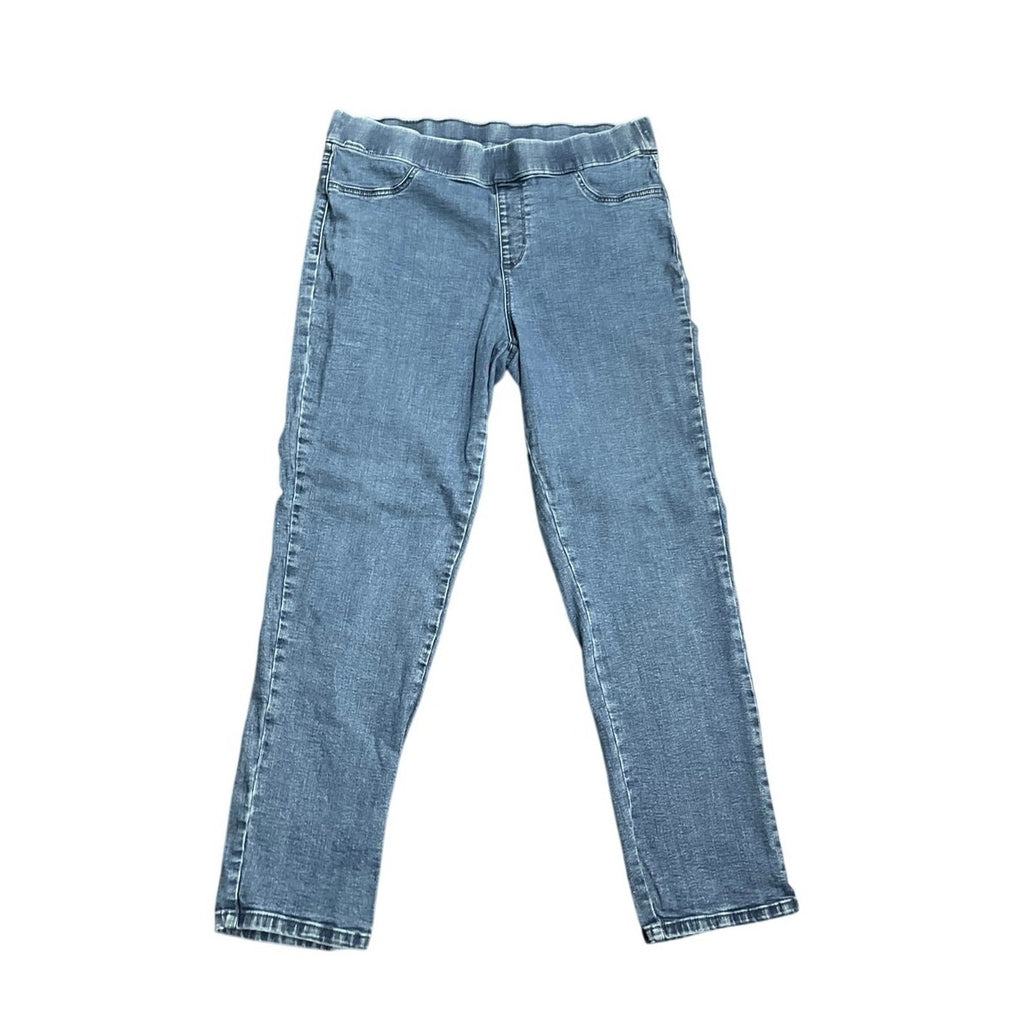 Karen Scott Pull on Stretch Denim Jean Pants Size PL Elastic Waist Casual Chic