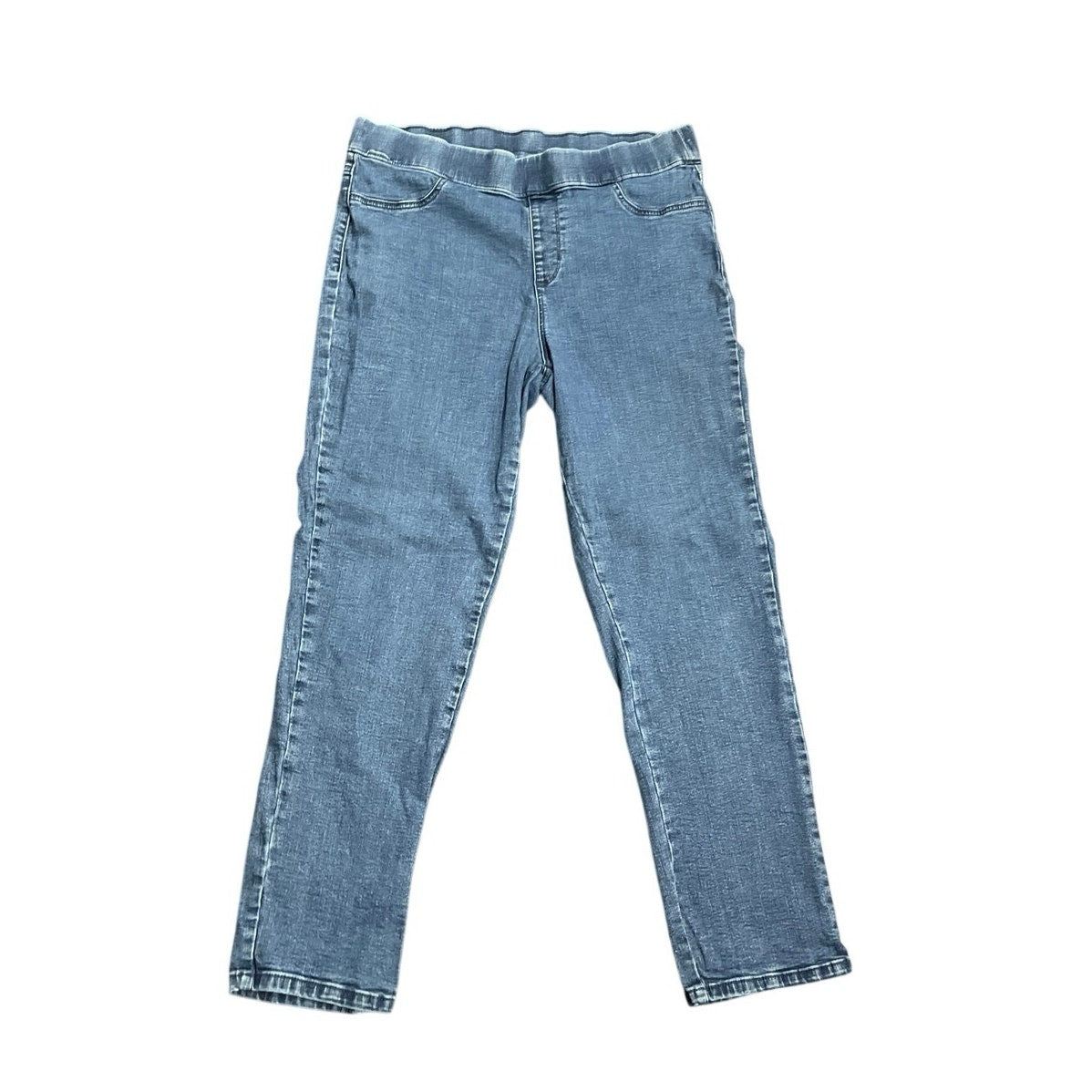 Karen Scott Pull on Stretch Denim Jean Pants Size PL Elastic Waist Casual Chic