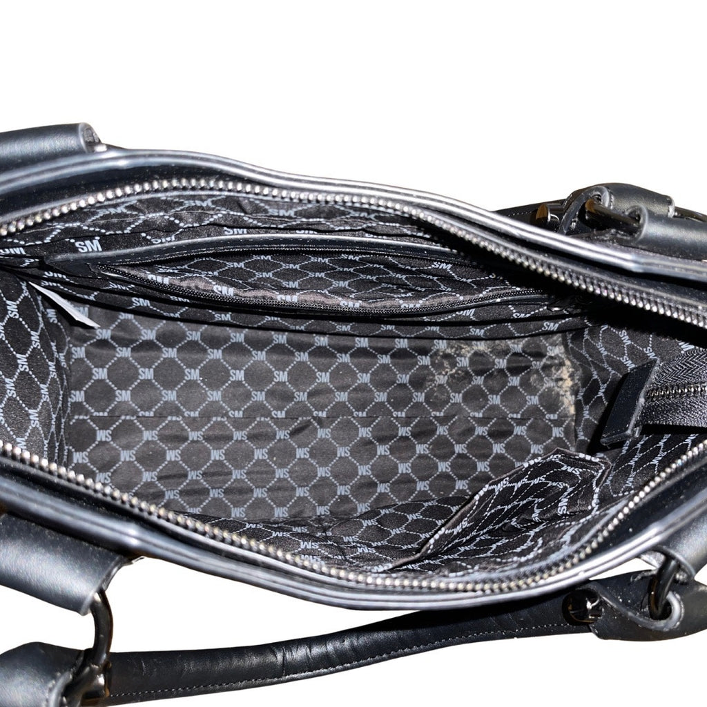 Steve Madden Gilda Satchel Monogram Black Handbag Purse 90s Y2K