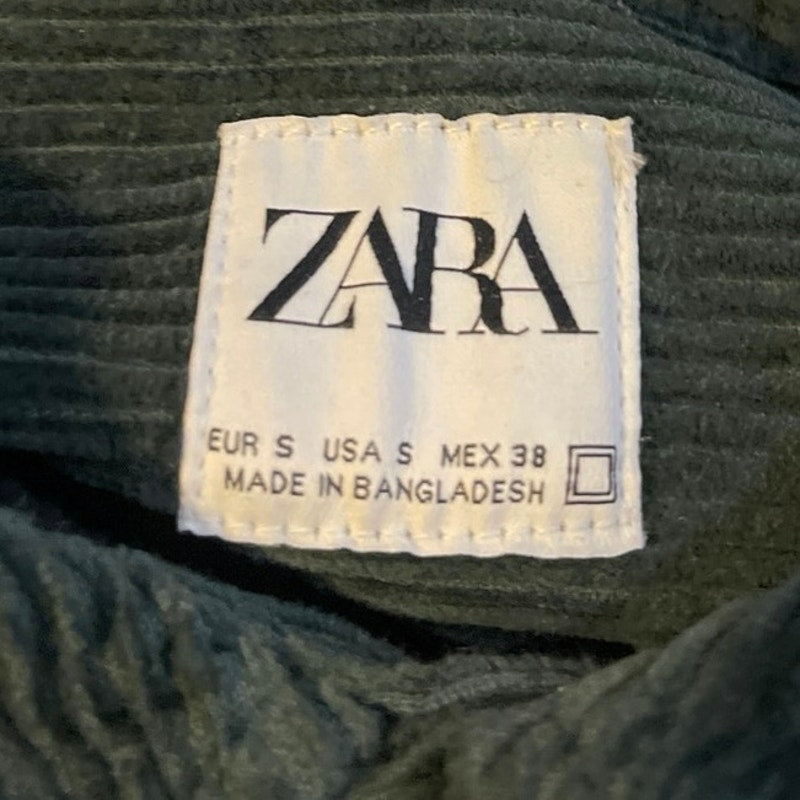 Zara Men's Green Corduroy Button down Overshirt Shacket SZ S Streetwear Casual