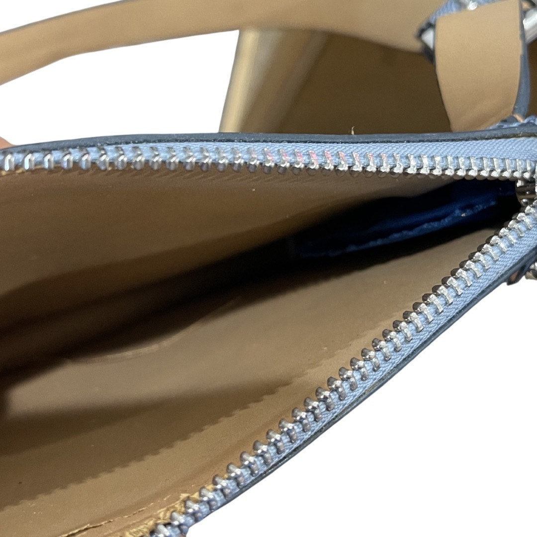 Michael Kors Signature Monogram Belt Bag Fanny Pack Silver Chain Pull Zipper