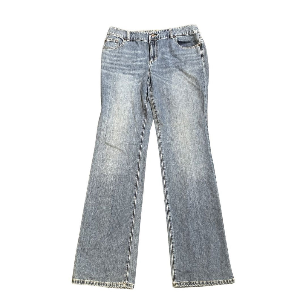 Chico's Platinum Denim Ultimate Fit Boot Leg Jeans Size 2T (12) Cowgirl Western