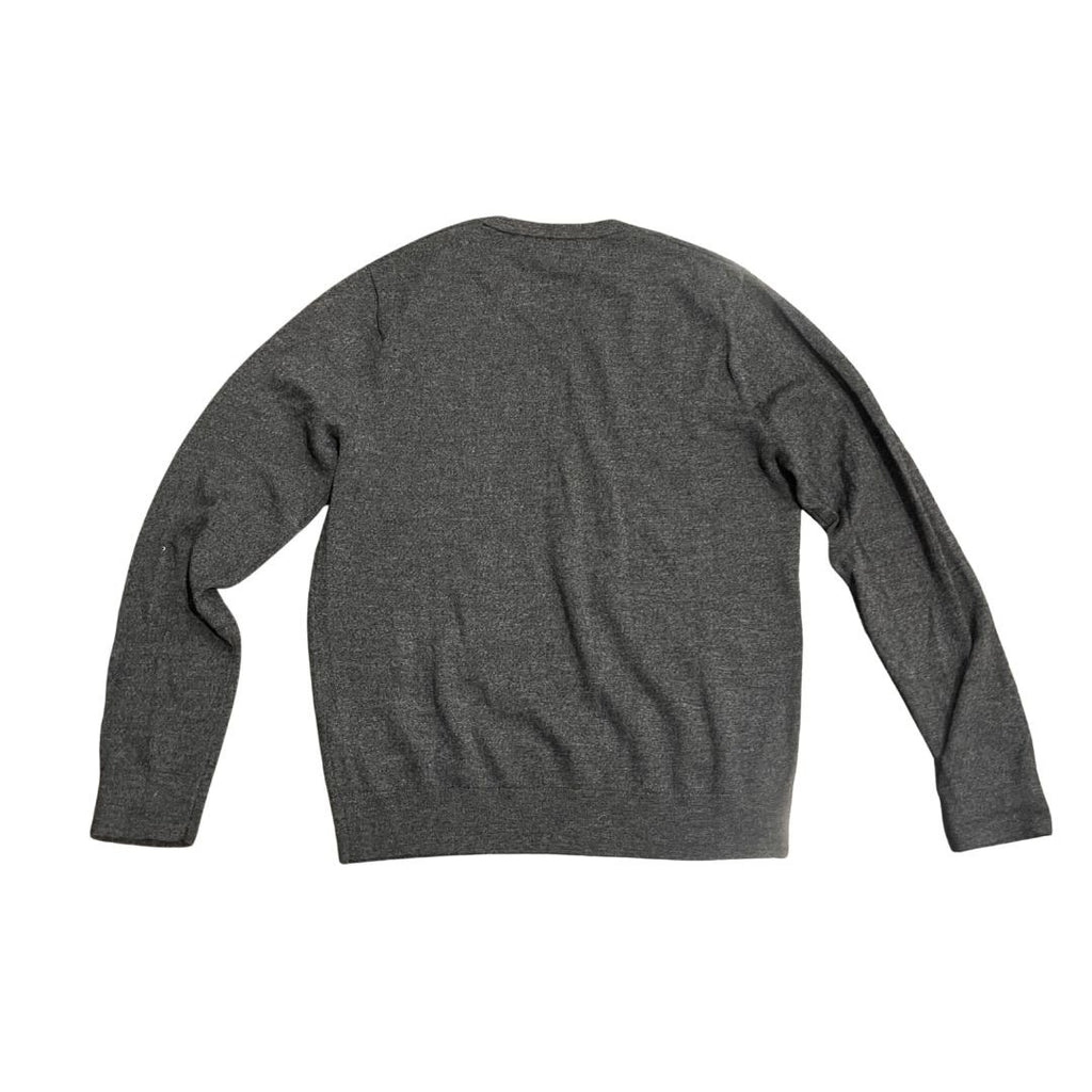 Banana Republic 100% Merino Wool V-Neck Charcoal Sweater Medium Preppy Academia