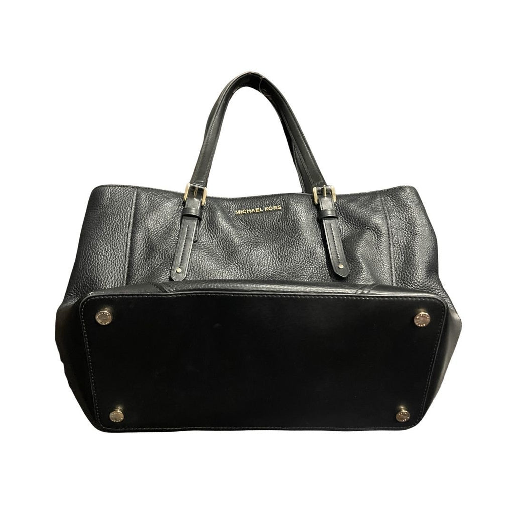 Michael Kors Aria Large Tote Black Pebbled Leather Bag Minimalist Classic