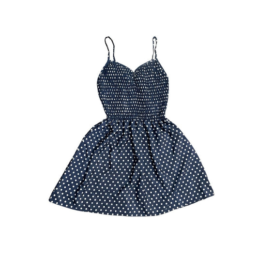 Xhilaration Blue Polka Dot Adjustable Strap Spring Dress