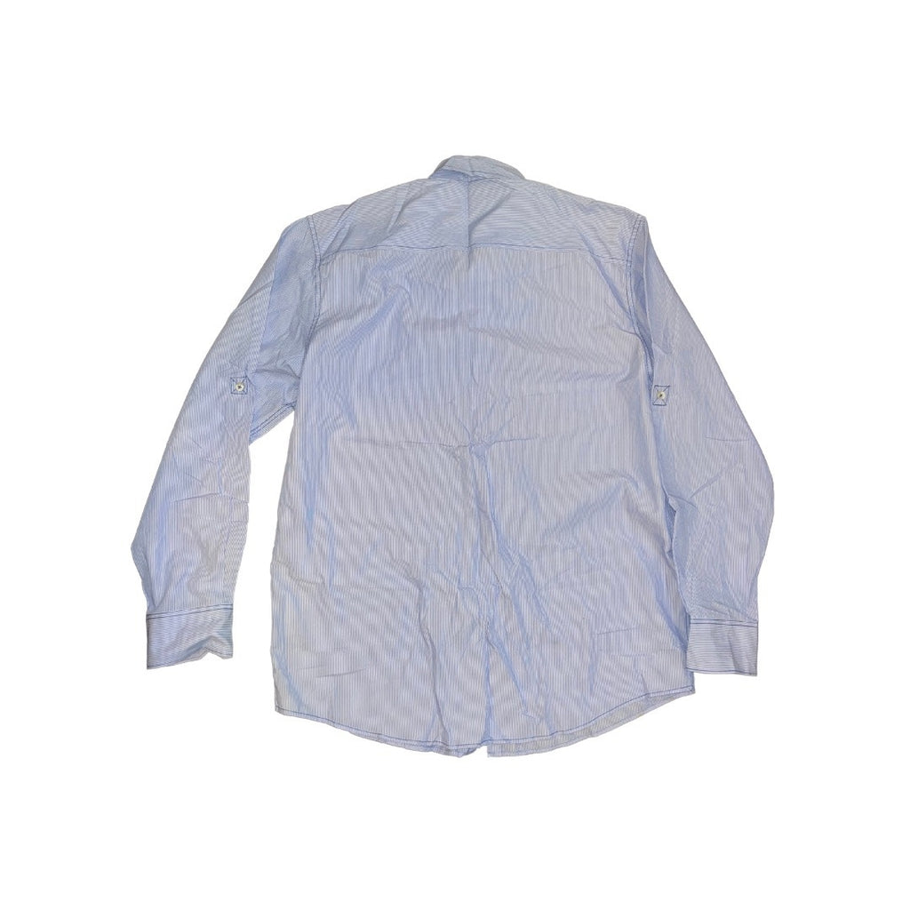 Michael Brandon Men's Button Down Blue Striped Shirt Size XL