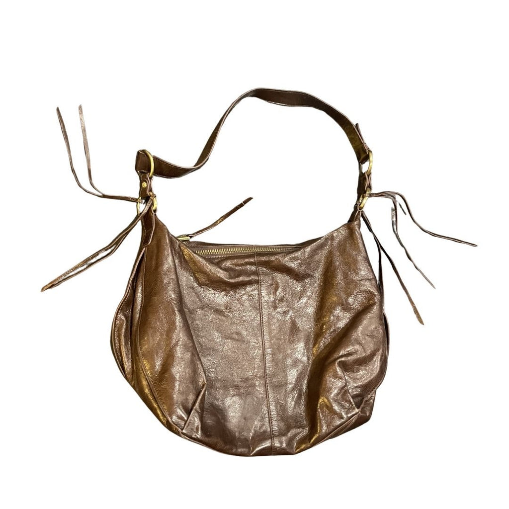 HOBO International Slouchy Leather Lennox Shoulder Handbag Tassels Boho Chic