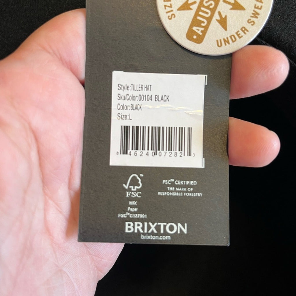 Brixton Tiller Hat wide brim felted Wool Unisex Fedora Adjustable size Large