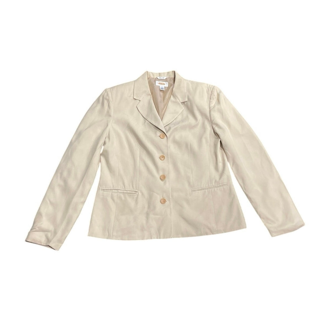 Vintage Talbots Pure Silk Button Down Blazer SZ 10 Career Office Workwear
