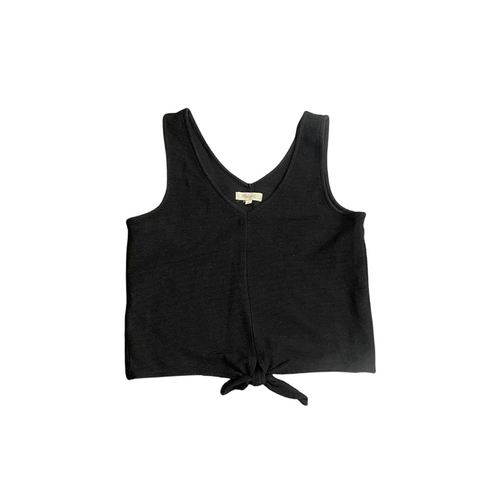 Madewell Texture & Thread Tie Front V-neck Tank Top Ribbed Texture SZ Small