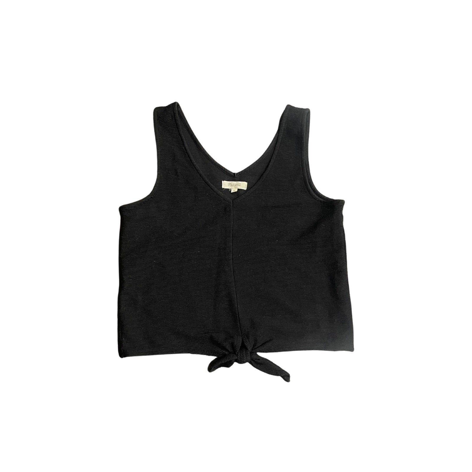 Madewell Texture & Thread Tie Front V-neck Tank Top Ribbed Texture SZ Small