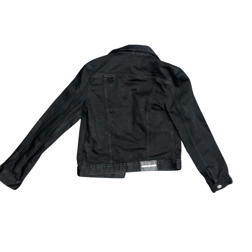 Calvin Klein Jeans Trucker Jacket Black Denim Size Small