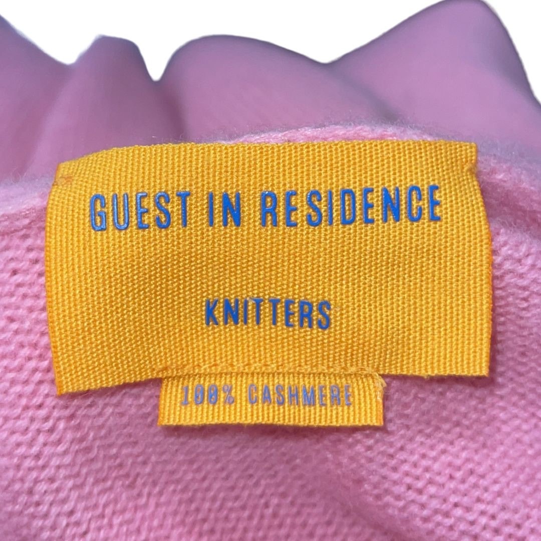 Guest In Residence Knitters Cashmere Open Front Long Pink Cardigan Size Small