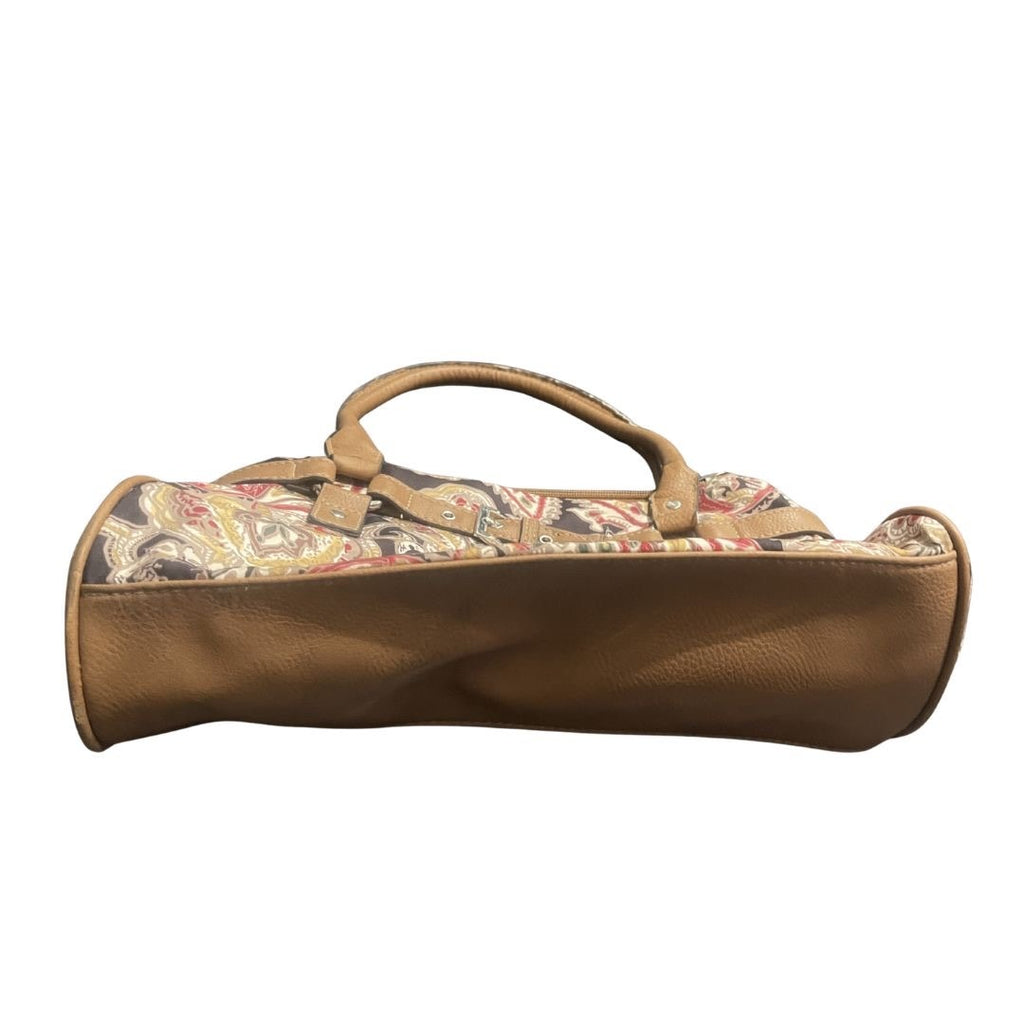 Croft & Barrow Paisley Tapestry Shoulder Bag Faux Leather Tim Western Boho Chic