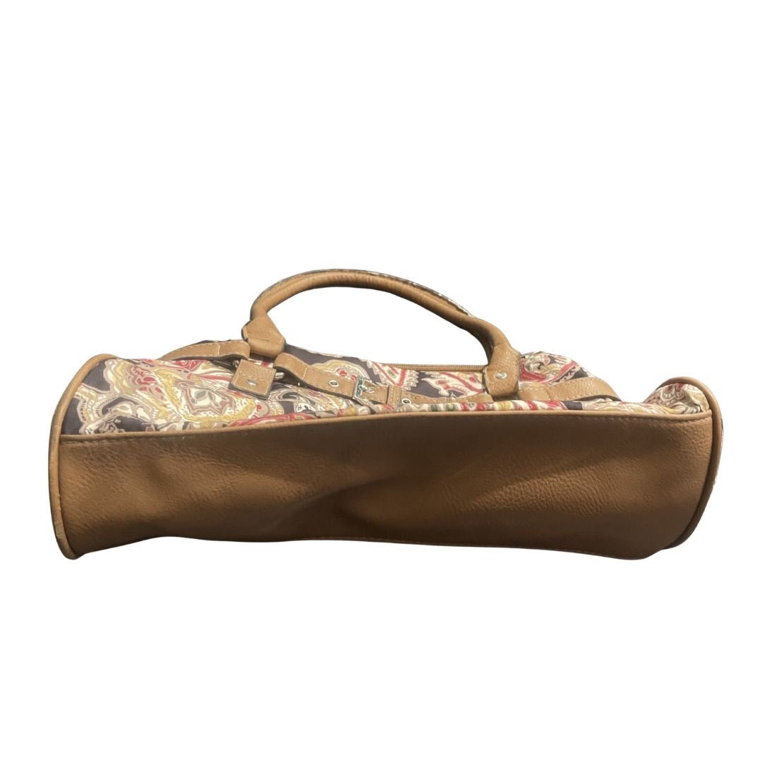Croft & Barrow Paisley Tapestry Shoulder Bag Faux Leather Tim Western Boho Chic