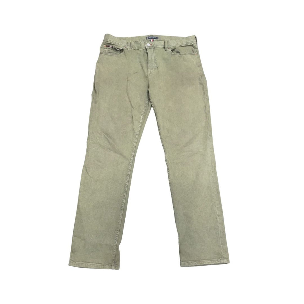Tommy Hilfiger Stretch Green Denim Straight Leg Jeans SZ 36X32 Streetwear Casual