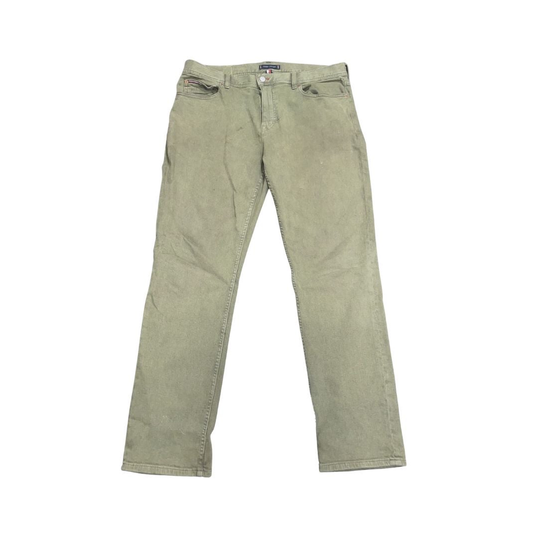 Tommy Hilfiger Green Denim Straight Leg Jeans SZ 36X32 Streetwear Casual Preppy
