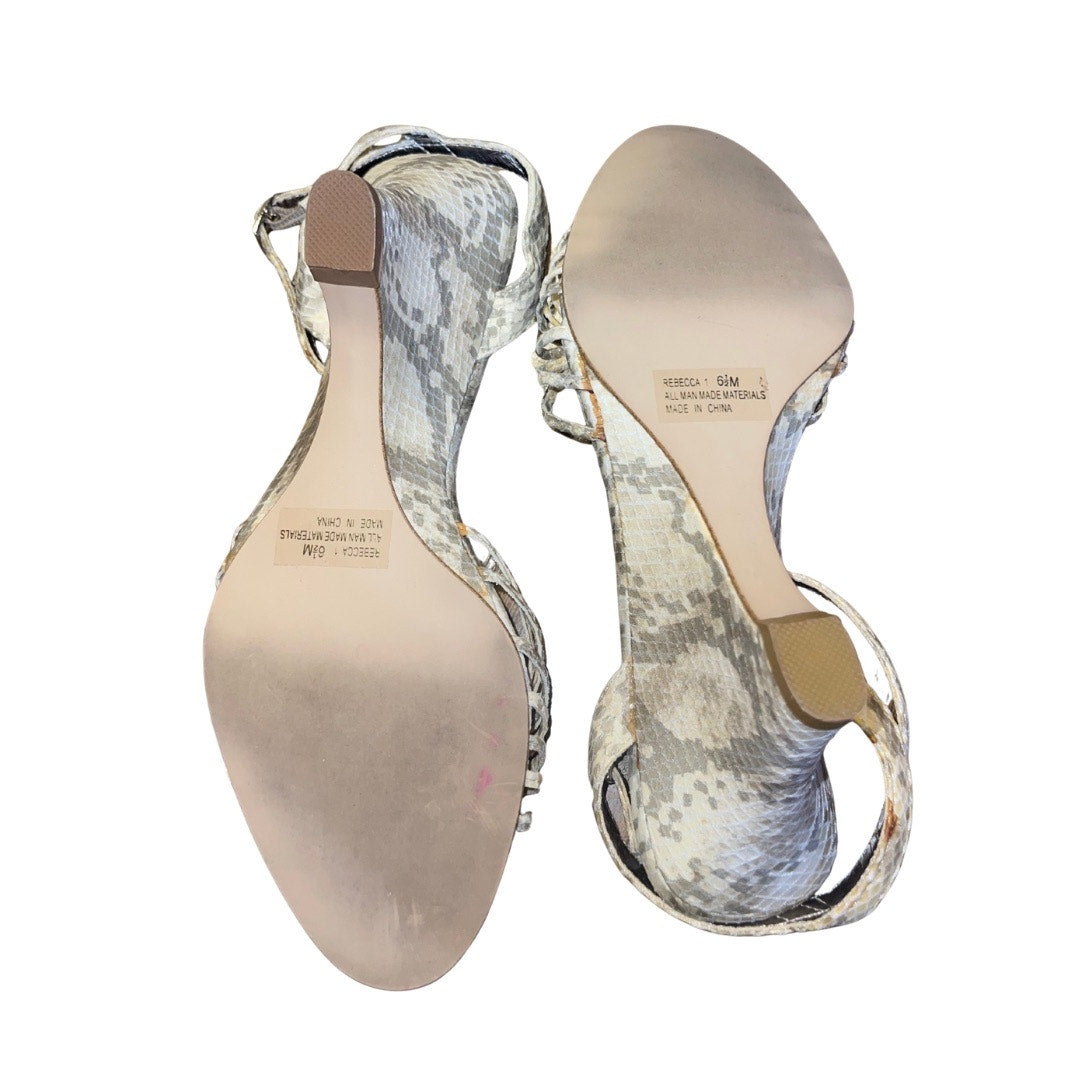 Rampage Rebecca Taupe Wedge Strappy Open Toe Size 6.5 Y2K