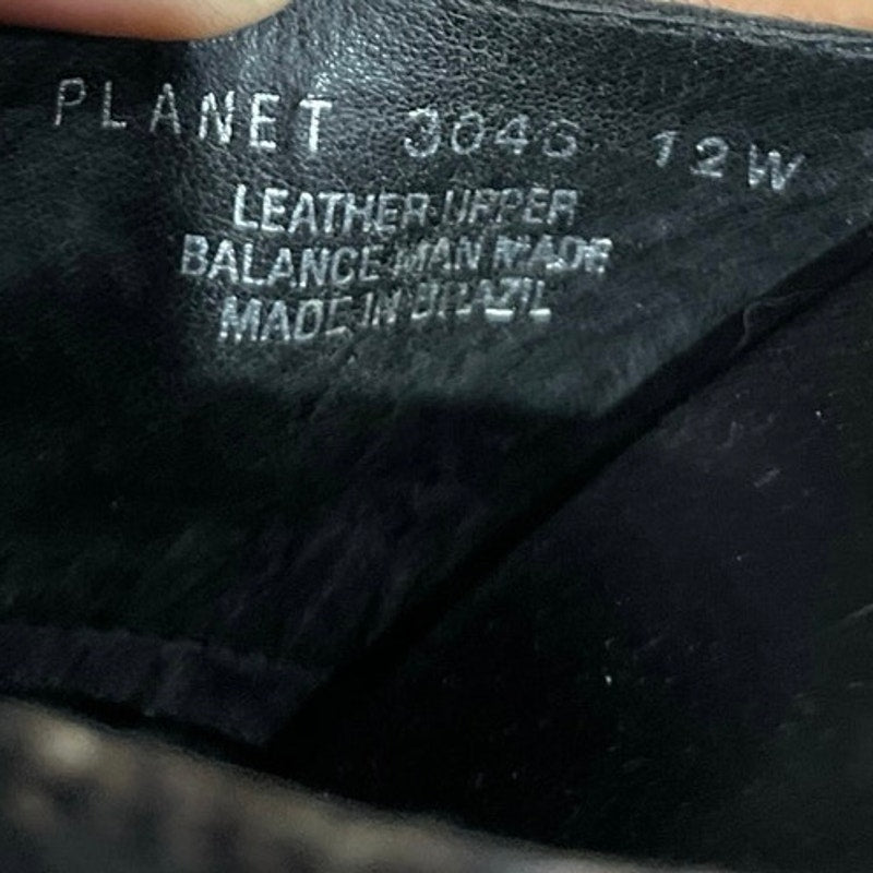 Cloudwalkers Planet Black Leather Embroidered Mules Calf Hair SZ 12 Y2K Western