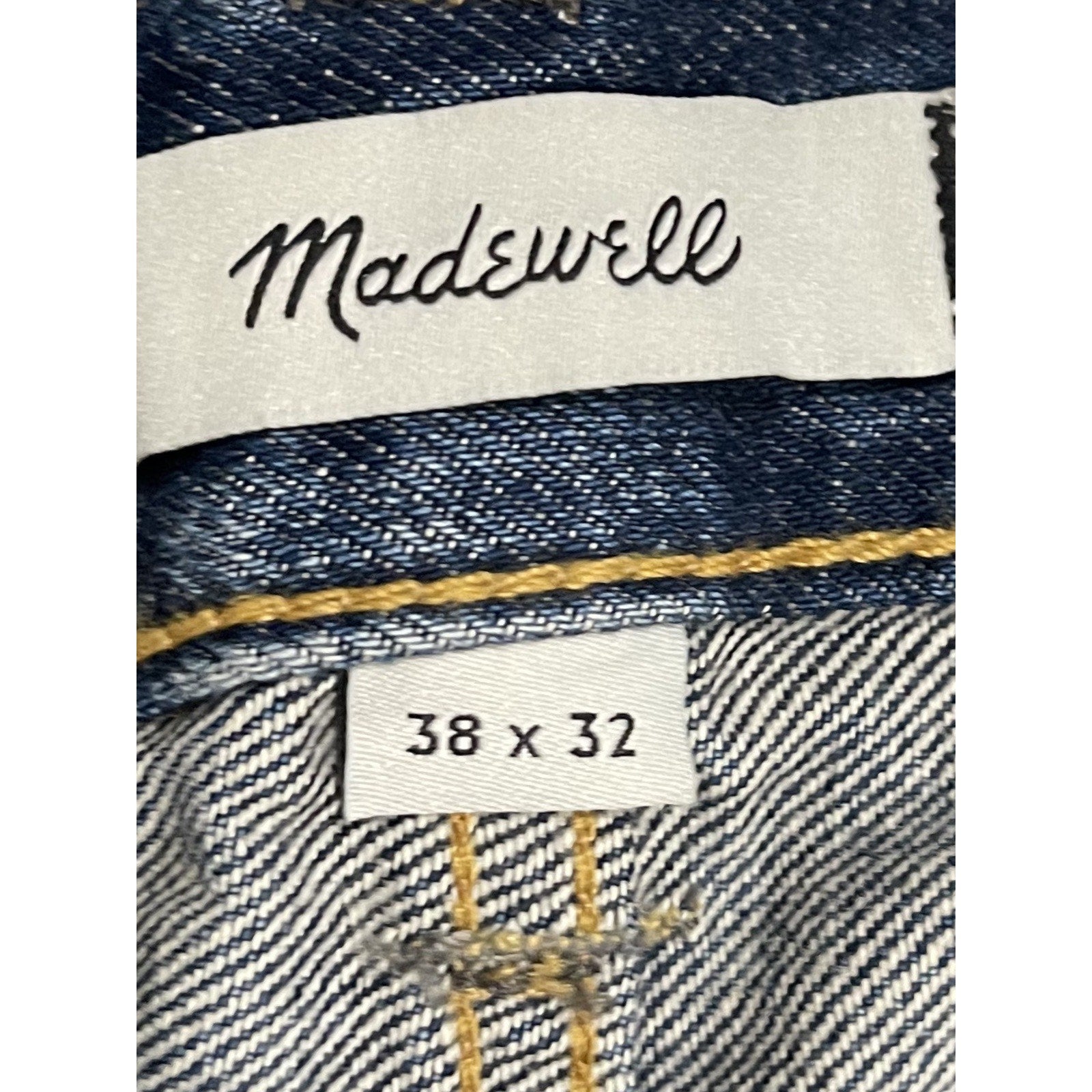 Madewell Men's Straight Leg Vintage Wash Denim Jeans Pants Size 38x32 Streetwear