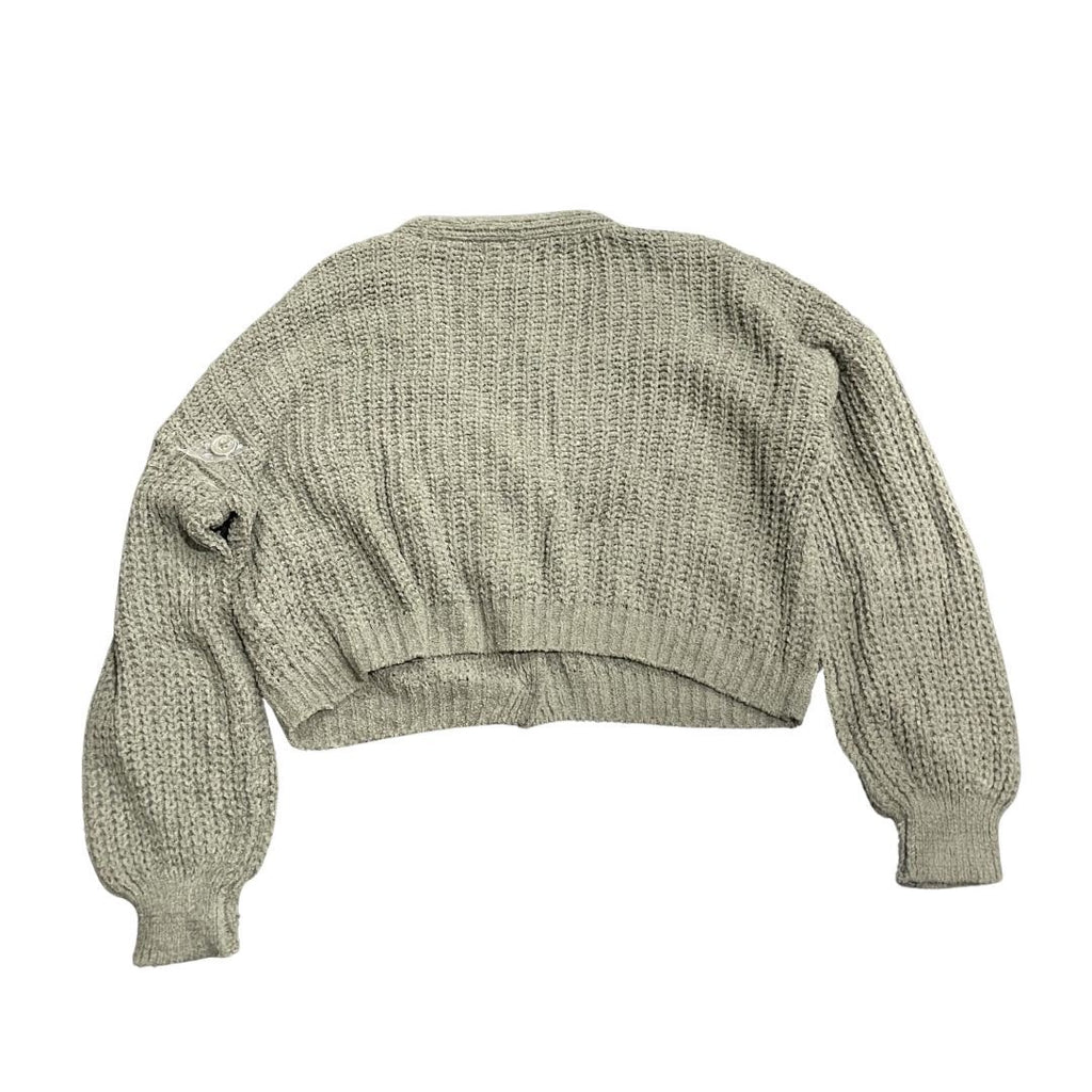 Love Ellie Audrey Cropped Button Front Chunky Knit Cardigan Olive XXL Cozy NWT